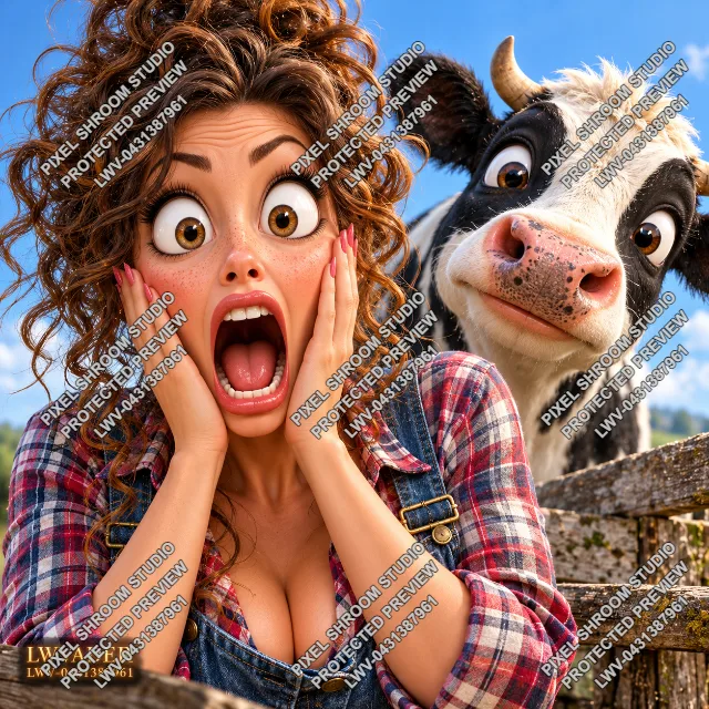 Farmhouse Photobomb LWV-0431387961, protected portrait AI artwork preview by LWVader