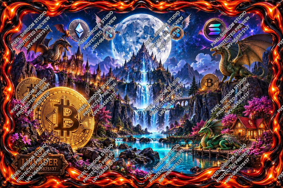 Blockchain Kingdom-LWV-0645875137, protected dreamscape AI artwork preview by LWVader