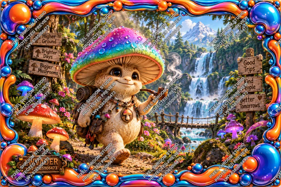 Wandering Mushroom-LWV-6385006473, protected dreamscape AI artwork preview by LWVader